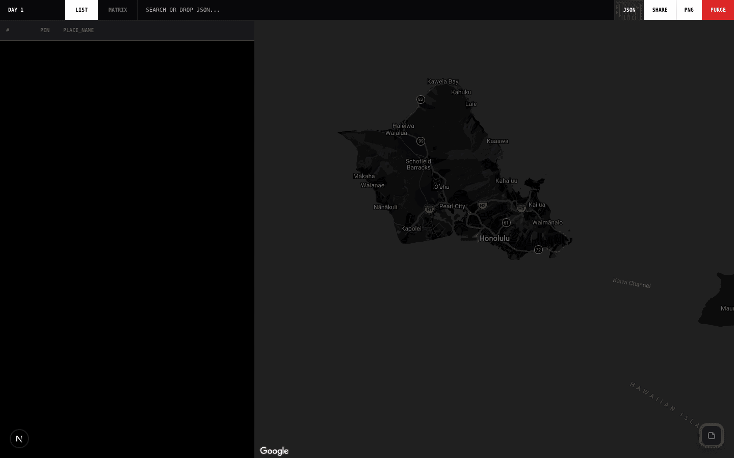 Matrix — Geospatial Distance Matrix